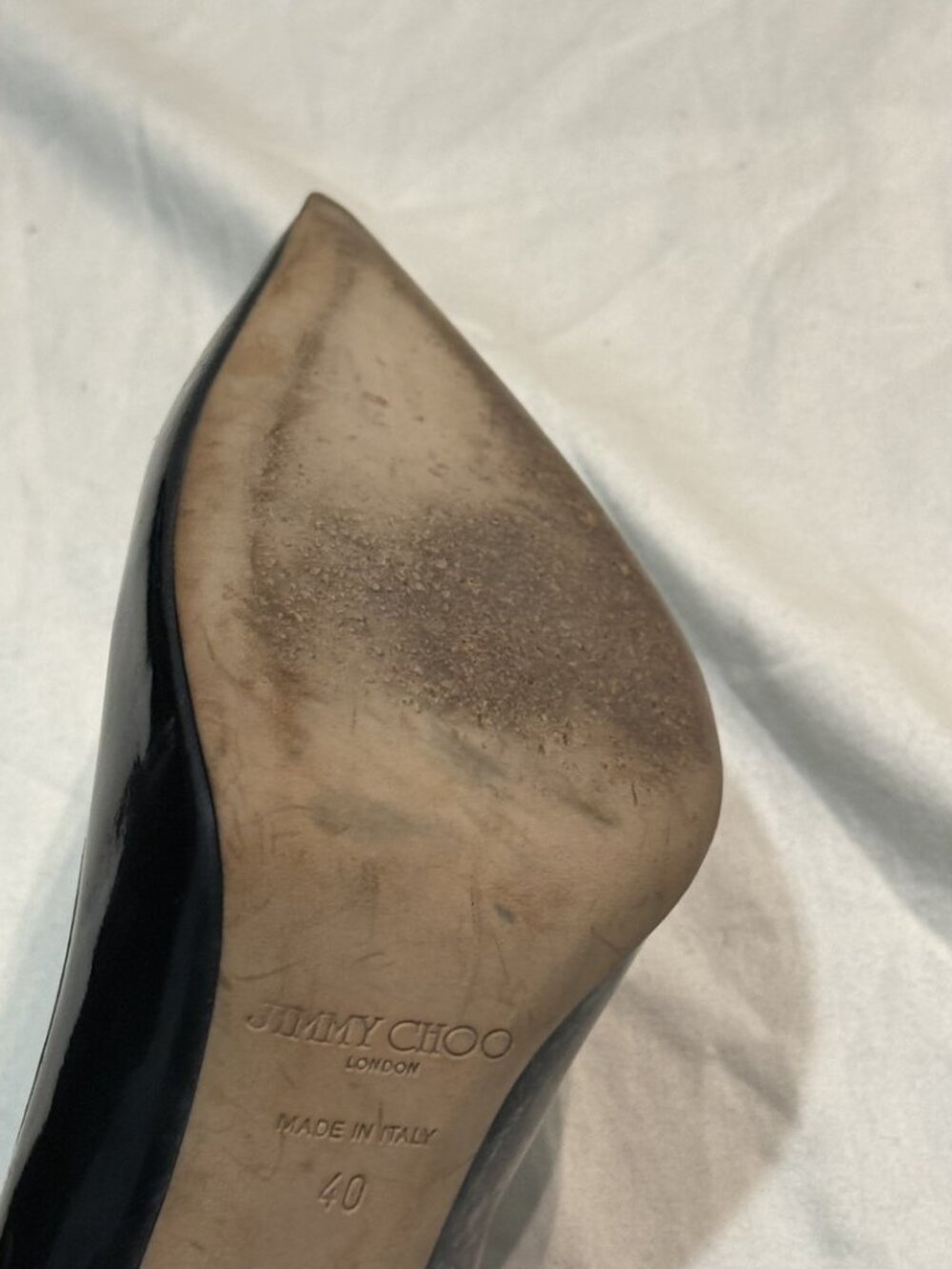 Jimmy Choo Anouk 120 Black Patent Pointed Toe Stiletto Pump EU 40 Italy - Picture 7 of 9